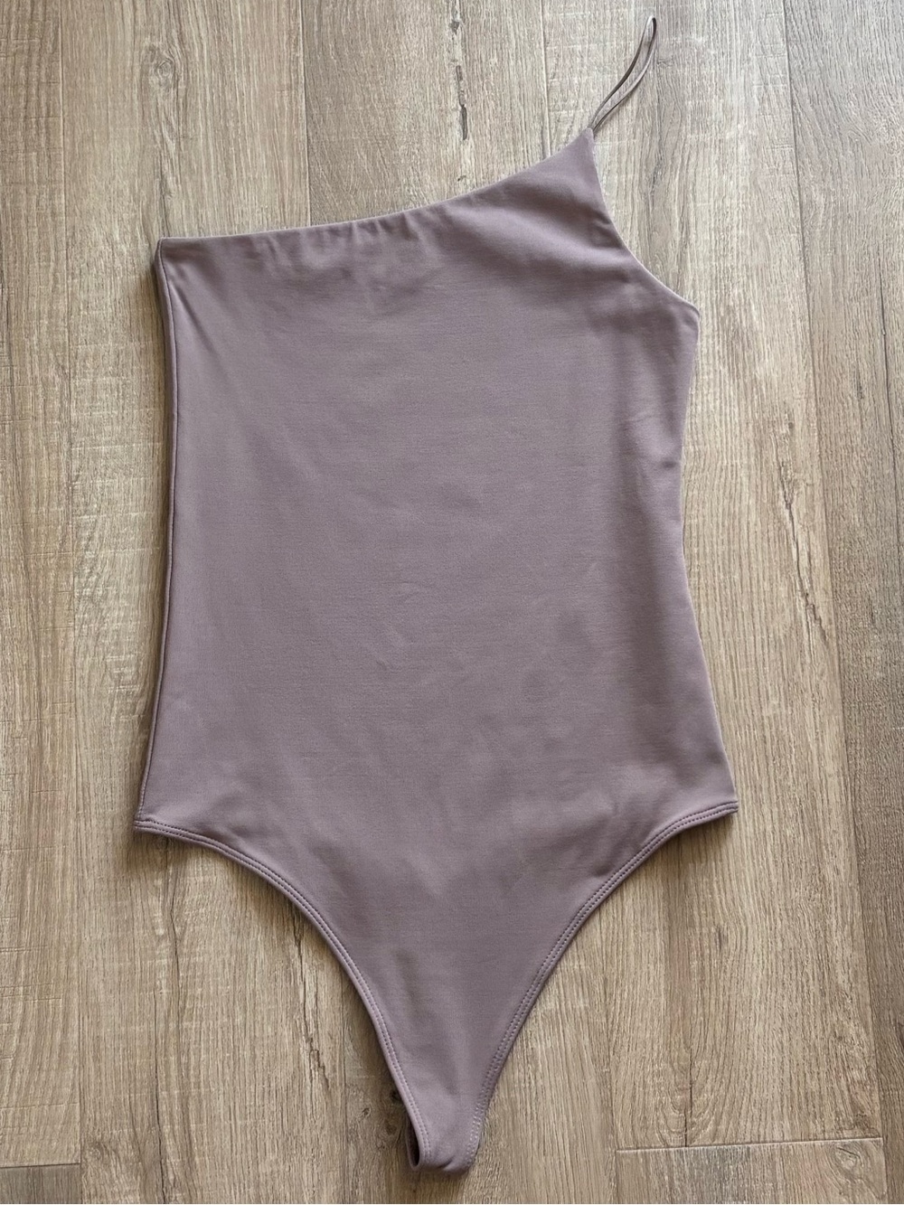 Babaton One-Shoulder Countour Bodysuit in Taupe
